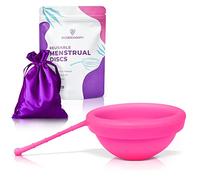 Ecoblossom Reusable Menstrual Disc - Menstrual Cup - Soft Period Disc for Women Designed with Flexible, Medical-Grade Silicone Period Cup (Small, Rose)
