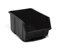 EcoBox Stacking Box 350 x 220 x 165 Size 3 Plastic PP Storage Box Black