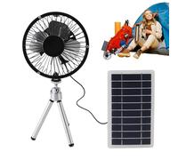 EcoBreeze Outdoor Solar Powered Portable Camping Fan High Efficiency Adjustable Solar Fan for Hiking RV Beach