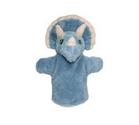 EcoBuddiez Hand Puppet - Triceratops from Deluxebase. Plush Puppets made from Recycled Plastic Bottles. Eco-Friendly Animal Toy for Pretend Play, Kids Gifts and Party Favours.