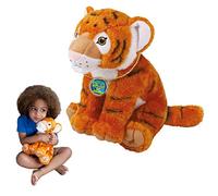 EcoBuddiez - Tiger from Deluxebase. Large 30cm Soft Plush Animals made from Recycled Plastic Bottles. Eco-Friendly Cuddly Gift for Kids and Cute Stuffed Animal Toy for Toddlers.