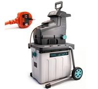Ecobuild 2800W Silent Electric Garden Shredder & Wood Chipper, 60RPM, 53L Detachable Collection Box, 10m Power Cable, Low-Noise Mulcher for Branches & Garden Waste