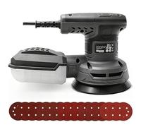 EcoBuild 320W Random Orbital Sander, 6-Speed 125mm Electric Sander with 16 Sanding Pads, Powerful 13,000RPM Motor & Dust Collection - Perfect for Wood and Metal