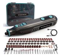 Ecobuild 8V Cordless Rotary Tool Kit, Multifunction Rotary Tool with 122pcs Accessories, 5-Speed 7500-32000RPM, LED Display, Mini Engraving, Sander & Polisher for DIY & Handmade