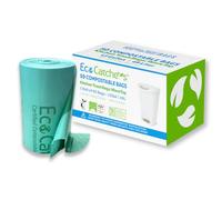 EcoCatchers 50 Compostable Bin Liners - 50L Wavetop Kitchen Garbage Bags made from Plants, Certified Biodegradable Trash Bags 0.98 Mil Thickness