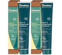 Ecocert Cosmos Natural Certified Himalaya Botanique Neem & Pomegranate Toothpaste with Organic Actives, Fights Plaque, Brightens Teeth, No Fluoride, SLS Free, Vegan, 75ml (Pack of 2)