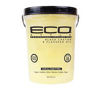 ECOCO Eco Style Gel - Black Castor Flaxseed Oil - Conditions and Shines Hair - Nourishes - Alcohol Free - Offers Maximum Hold, Delivers Long Lasting Shine - 5 lbs/2.36 l, 1 count