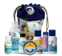 EcoConscious Travel Kit Body & Hair Care Gift Set | Shampoo & Body wash | Conditioner | SPF30, SPF20 and Mineral Sunscreen | SPF 30 Cucumber Mint and Hydrate Cherry Vanilla Lip Balm by Stream2Sea