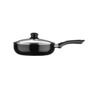 Ecocook Black Frypan with Glass Lid - 24cm Interiors by Premier Black One Size
