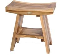 EcoDecors Shower Stool, Teak Wood, Natural, 18"