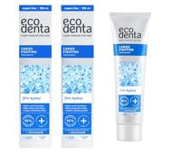 ECODENTA Caries Fighting Toothpaste with Xylitol, Coriander Leaf Extract & Lime Essential Oil - Anti-Cavity & Anti-Plaque Protection - Natural Freshness - 100 ml (Pack of 2)