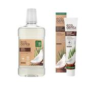 Ecodenta Coconut Oral Care Set - Whitening Toothpaste & Mouthwash, Fluoride-Free, Alcohol-Free, Organic & Vegan, Helps Remove Tartar & Plaque