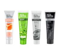 Ecodenta Expert Toothpaste Multipack - Activated Charcoal Teeth Whitening, Exceptional Tooth Whitening with Bergamot, Sensitive Teeth Paste Whitening with Omyadent, Triple Force - 4x100ml