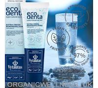 ECODENTA Extra fresh toothpaste MINERALS (Mg +Ca +K) & Mineral Water 100 ML.
