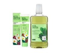 Ecodenta Oral Hygiene Cosmetic Set I Toothpaste with Calident, Chamomile Extract, Clove Extract 100 ml and Antibacterial Multifunctional - Mouthwash 500ml I Oral Care Set Against Bad Breath