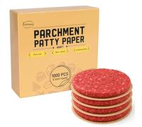 EcoDispose 1000 Pcs 5 Inch Round Unbleached Hamburger Patty Paper, Pre-Cut Non-Stick Kraft Parchment Paper Sheets for Burger Press, Separating, Oven Baking & Freezing - Bulk Commercial Grade