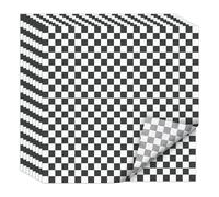 EcoDispose 12 x 12 Inches Grease Proof Deli Paper Precut Sheets for Deli Food, BBQ, Picnic, Party (100 Pcs, Black&White Checker)