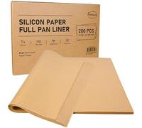 EcoDispose 200 Pcs, 16-3/8" x 24-3/8" Non-Stick Precut Parchment Paper Baking Sheets Full Pan liner for Bake (Unbleached)