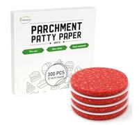 EcoDispose 300 Pcs 5 Inch Round Hamburger Patty Paper, Pre-Cut Non-Stick White Parchment Paper Sheets for Burger Press, Separating, Oven Baking & Freezing