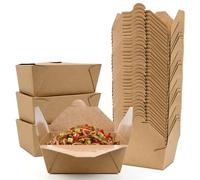 EcoDispose 80 Pack No.8(1400ml/49oz) Kraft Takeaway Food Boxes