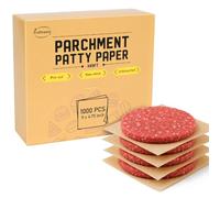EcoDispose Kraft Hamburger Patty Paper, 1000 Sheets 5" x 4.75" Unbleached Non-Stick Parchment Paper for Burger Separating, Wrapping, Oven Baking & Freezing - Bulk Commercial Grade