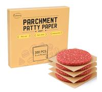 EcoDispose Kraft Hamburger Patty Paper, 300 Sheets 5" x 4.75" Unbleached Non-Stick Parchment Paper for Burger Separating, Oven Baking, Wrapping & Freezing