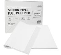 EcoDispose Unbleached Precut Full Parchment Paper 200 Sheets, 16x24 Inch (41x61cm), Heavy Duty Full Sheet Baking Pan Liners with Silicone Coating, Non-Stick, Greaseproof for Oven, Air Fryer, Freezer