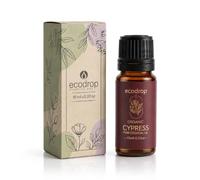 Ecodrop Organic Cypress Essential Oil 10ml | Cupressus Sempervirens | 100% pure, undiluted Cypress oil. For aromatherapy, diffusers, massage, bath, soap & candle making. Bottled in the UK