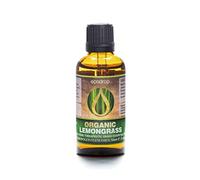 Ecodrop Pure Lemongrass Essential Oil - 50ml bottle | 100% Natural Therapeutic Grade Indian Cymbopogon Flexuous Oil | Aromatherapy Massage, Diffuser & Bath Oil for Clear Skin, Stress & Sleep | Organic