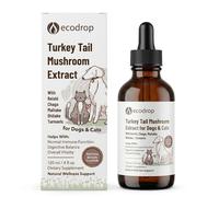 Ecodrop Turkey Tail Mushroom for Dogs & Cats - 120 ml / 1200mg | Long-Lasting Supply | Liquid Pet Supplement | Easy Administer | Feline & Canine Daily Wellness | Antioxidants for Immune Support