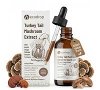 Ecodrop Turkey Tail Mushroom for Dogs & Cats 120ml/1200mg Liquid Supplement