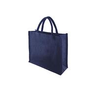 Ecoduka® Classic Coloured Supermarket Jute Shopper Bag, Eco Hessian Dyed Shopping Bag with Short Padded Handles | Sustainable Reusable Market Bag | UK Supplier (Blue, 1 Pack)