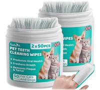 EcoEarth Premium Teeth Cleaning Wipes for Dogs & Cats - 100 Pcs - Pet Dental Care Finger Pads for Fresh Breath & Oral Hygiene - Embossed Pattern & Nano Plastic-Dotting to Remove Plaque & Tartar