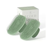 ecoed 2 PC Scalp Massager Shampoo Brush, Scalp Scrubber for Dandruff Removal, Scalp Care Hair Brush Wet & Dry detangler for Men and Women. Suitable for Short Medium Hair(Green)