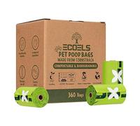 ECOELS Dog Poo Bags: 100% Compostable | Biodegradable Dog Poop Bags |Extra Large, Strong & Leakproof Poop Bags | Cornstarch-Made | Certified-OK COMPOST HOME, EN13432, ASTM BPI |360 Count Poo Bags Dogs