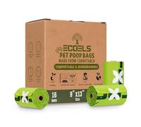 ECOELS Dog Poop Bags 240 16 Rolls 100% Compostable Biodegradable| Unscented Extra Large, Strong & Leakproof Poop Bags- Cornstarch Made Dog Poo Bags Certified OK HOME COMPOST, EN13432 & US-ASTM
