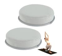 ECOESPTI Yoga Knee Pad, 1.57 Inch Thick, Memory Foam and EPE Foam, for Knees Elbows Wrist Hands Head Yoga Pilates Work Out Kneeling Pad, Exercise Mat, 2 Light Gray