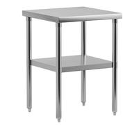EcoExplorer Heavy Duty Stainless Steel Table for Prep and Work, NSF Commercial Table with Adjustable Bottom Shelf for kitchen, Restaurant, Home, Garage, Hotel, 24 x 24 Inches