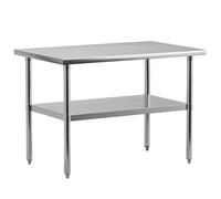 EcoExplorer Heavy Duty Stainless Steel Table for Prep and Work, NSF Commercial Table with Adjustable Bottom Shelf for Kitchen, Restaurant, Home, Garage, Hotel, 36 x 24 Inches