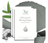EcoFeminii Charcoal Oil Blotting Papers Medium Triple Pack (300 Sheets) - Max Absorbency Sheets for Face & T-Zone, Instant Matte Shine Control - 6cm x 9cm (Pack of 3)