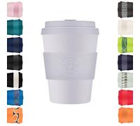 Ecoffee Cup 12oz 350ml Reusable Eco-Friendly 100% Plant Based Coffee Cup with Silicone Lid & Sleeve - Melamine Free & Biodegradable Dishwasher/Microwave Safe Travel Mug, Glittertind