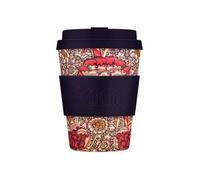 Ecoffee Cup 12Oz 350Ml William Morris Design Reusable Eco-Friendly 100% Plant Based Coffee Cup With Silicone Lid & Sleeve, Wandle