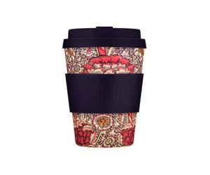 Ecoffee Cup 12Oz 350Ml William Morris Design Reusable Eco-Friendly 100% Plant Based Coffee Cup With Silicone Lid & Sleeve, Wandle