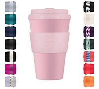 Ecoffee Cup 14oz 400ml Reusable Eco-Friendly 100% Plant Based Coffee Cup with Silicone Lid & Sleeve - Melamine Free & Biodegradable Dishwasher/Microwave Safe Travel Mug, Local Fluff