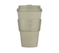 Ecoffee Cup 14oz 400ml Reusable Eco-Friendly 100% Plant Based Coffee Cup with Silicone Lid & Sleeve - Melamine Free & Biodegradable Dishwasher/Microwave Safe Travel Mug, Molto Grigio