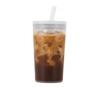 Ecoffee Cup Frio Reusable Cold Drink Cup with Straw - PLA Iced Coffee Tumbler, Melamine Free & Dishwasher Safe - Ideal for Iced Lattes & Frappés - 16oz/470ml