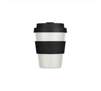 Ecoffee Cup 6Oz 180Ml Reusable Eco-Friendly 100% Plant Based Coffee Cup With Silicone Lid & Sleeve, Black Nature