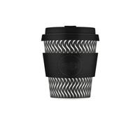 Ecoffee Cup 8oz 240ml Reusable Eco-Friendly 100% Plant Based Coffee Cup with Silicone Lid & Sleeve - Melamine Free & Biodegradable Dishwasher/Microwave Safe Travel Mug, Spin Foam