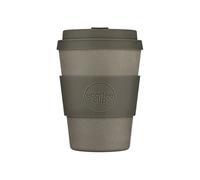 Ecoffee Cup 12oz 350ml Reusable Eco-Friendly 100% Plant Based Coffee Cup with Silicone Lid & Sleeve - Melamine Free & Biodegradable Dishwasher/Microwave Safe Travel Mug, Molto Grigio