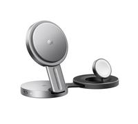 EcoFlow 3 in 1 Foldable Qi2 MagSafe Charger Qi2 Certified Wireless Charging Station Wireless Magnetic Charger Station Compatible with iPhone 17/16/15/14 Series, Apple Watch und AirPods, Black